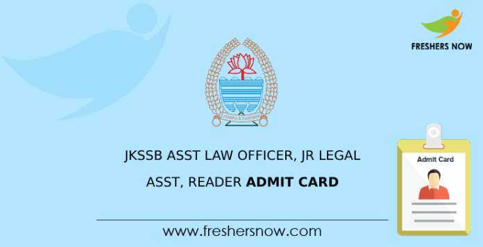 JKSSB Asst Law Officer Jr Legal Assistant Reader Admit Card