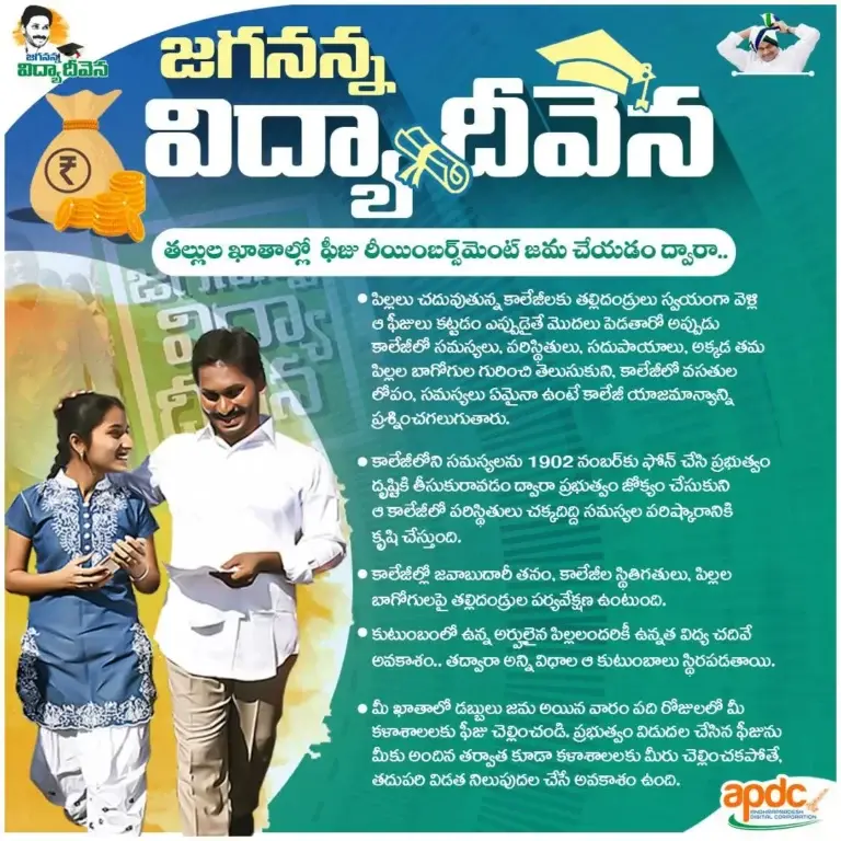 YSR Jagananna Vidya Deevena Scheme 2023 In AP - Application Form