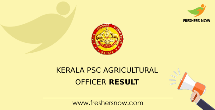Kerala PSC Agricultural Officer Result