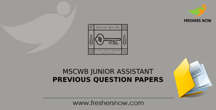 MSCWB Junior Assistant Previous Question Papers