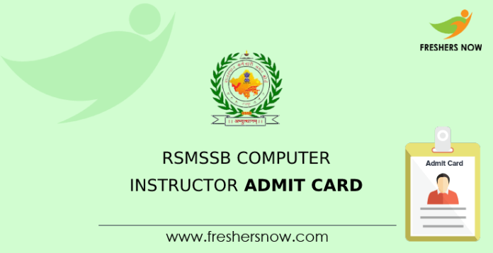 RSMSSB Computer Instructor Admit Card