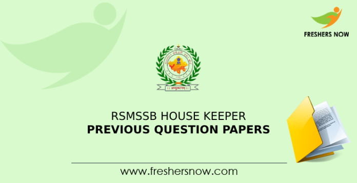 RSMSSB House Keeper Previous Question Papers