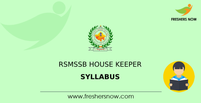 RSMSSB House Keeper Syllabus