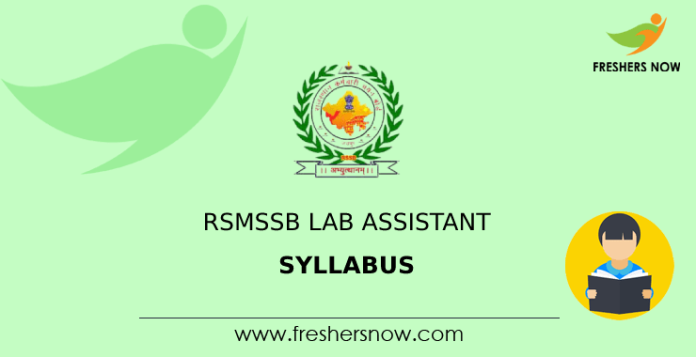 RSMSSB Lab Assistant Syllabus
