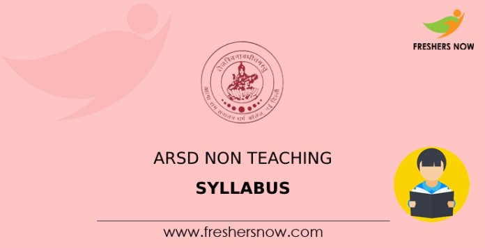 ARSD Non Teaching Syllabus