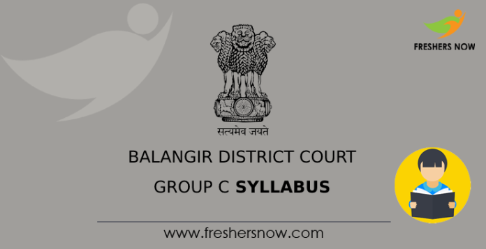 Balangir District Court Group C Syllabus