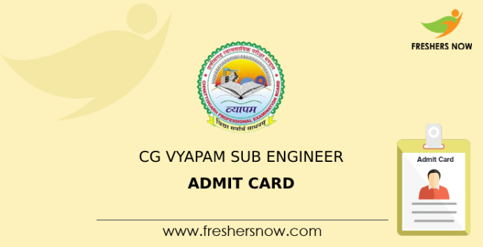 CG Vyapam Sub Engineer Admit Card