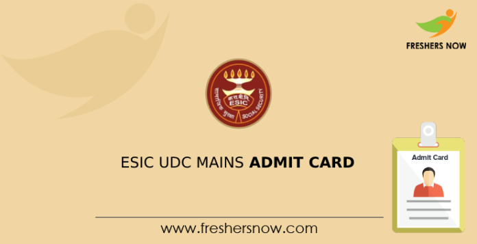 ESIC UDC Mains Admit Card