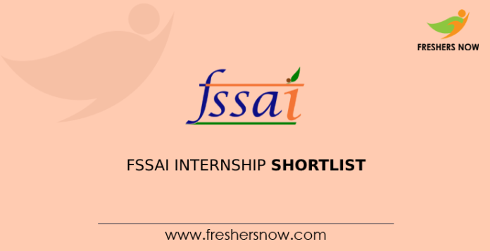 FSSAI Internship Shortlist