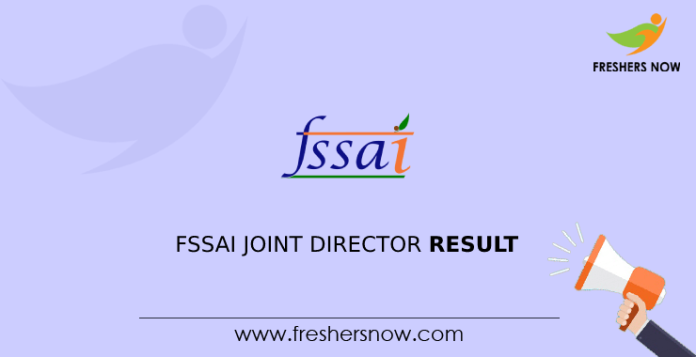 FSSAI Joint Director Result