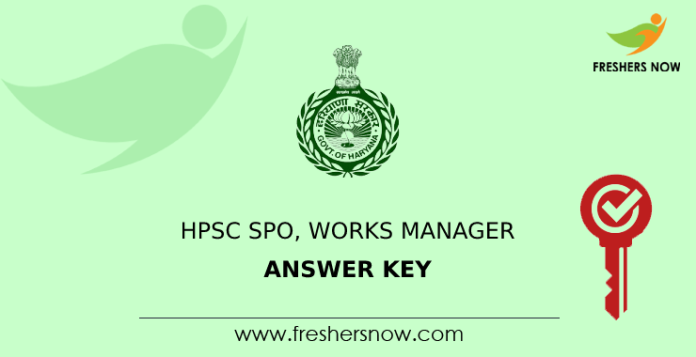 HPSC SPO, Works Manager Answer Key