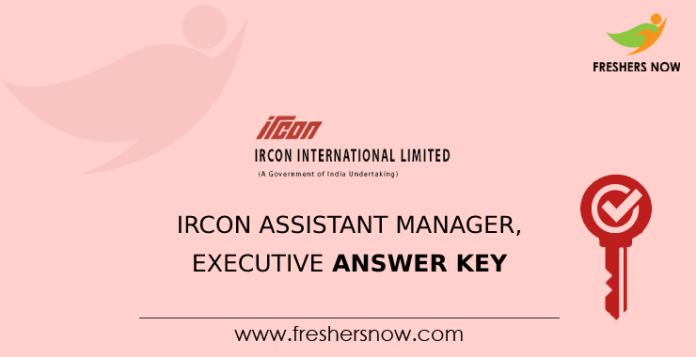 IRCON Assistant Manager, Executive Answer Key