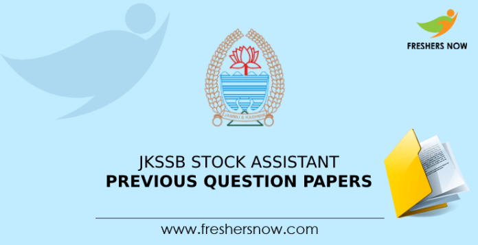 JKSSB Stock Assistant Previous Question Papers