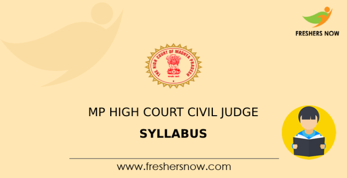 MP High Court Civil Judge Syllabus