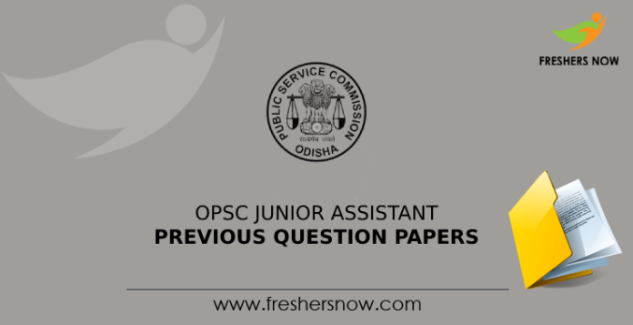 OPSC Junior Assistant Previous Question Papers