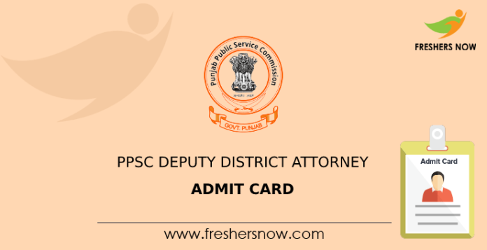 PPSC Deputy District Attorney Admit Card
