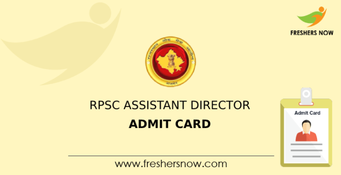 RPSC Assistant Director Admit Card