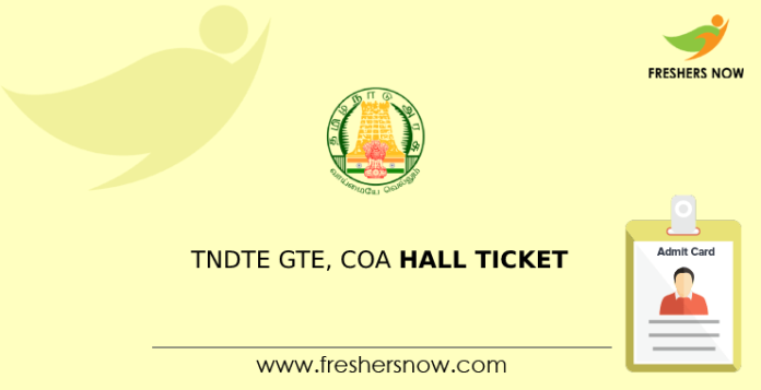TNDTE GTE, COA Hall Ticket