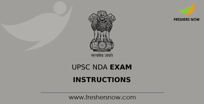 UPSC NDA Exam Instructions