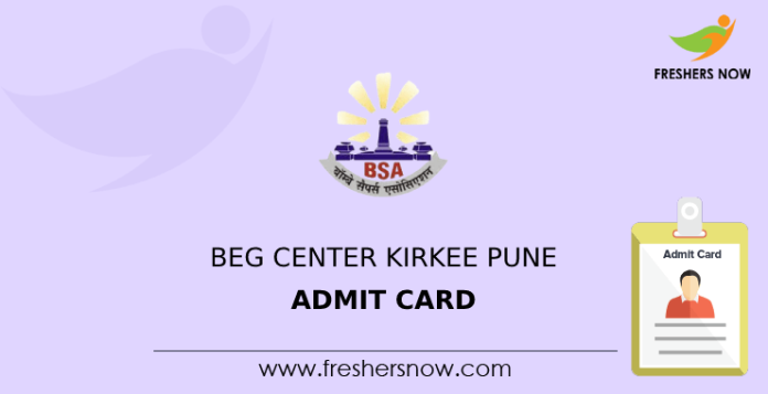 BEG Center Kirkee Pune Admit Card