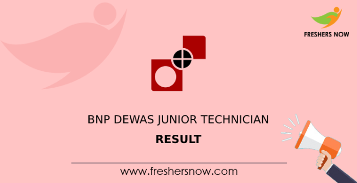 BNP Dewas Junior Technician Result
