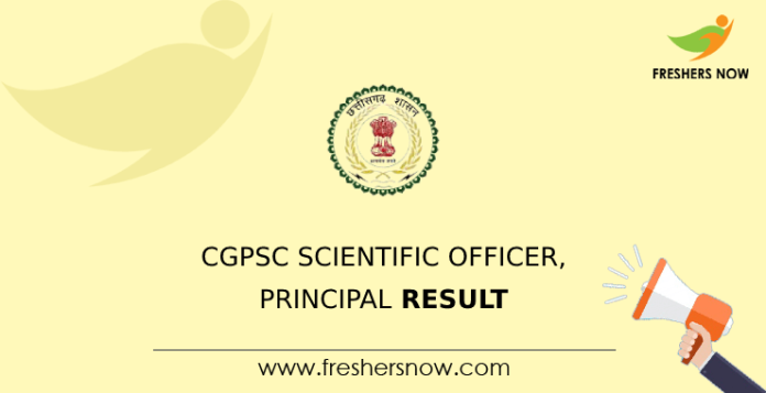 CGPSC Scientific Officer, Principal Result