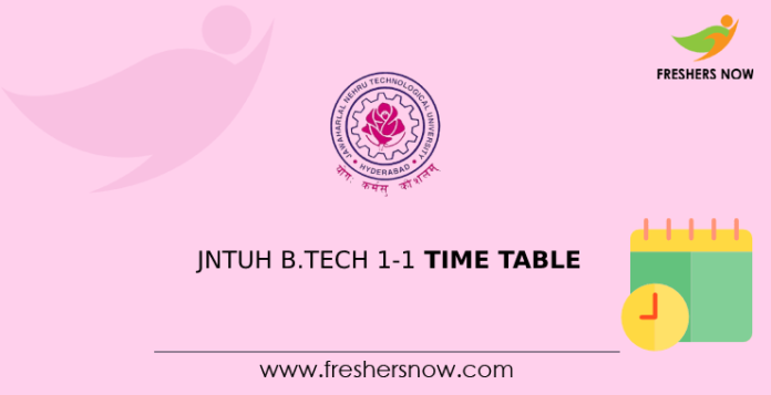 JNTUH B.Tech 1-1 Time Table