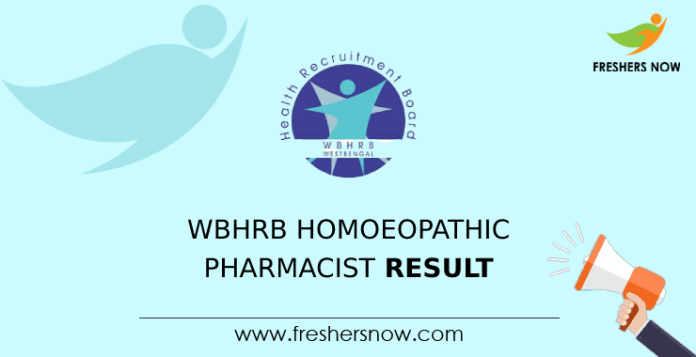 WBHRB Homoeopathic Pharmacist Result