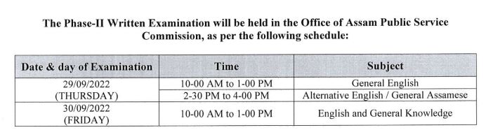 Apsc Jaa Admit Card Released Phase Exam Date