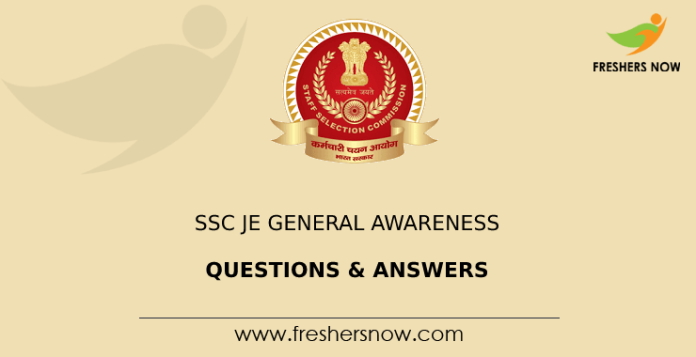 SSC JE General Awareness Questions & Answers