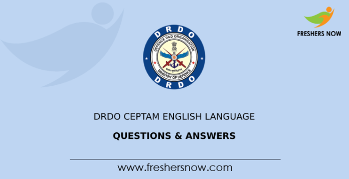 DRDO CEPTAM English Language Questions & Answers