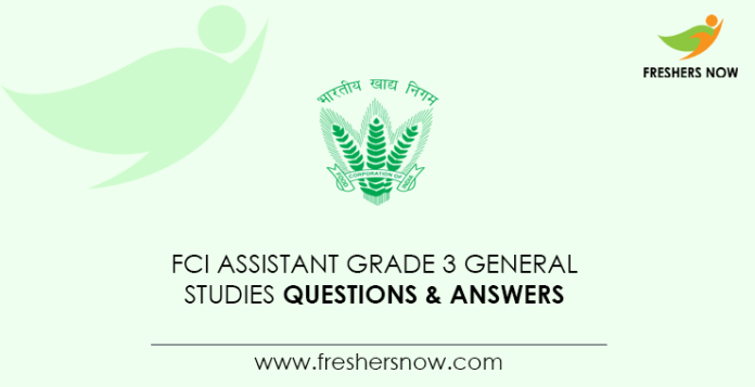 FCI-Assistant-Grade-3-General-Studies-Questions-&-Answers
