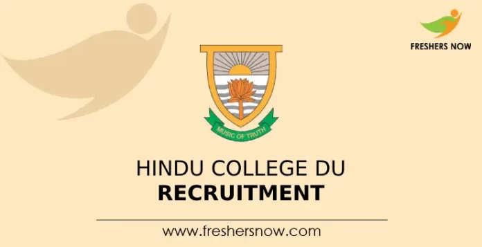 Hindu College DU Recruitment