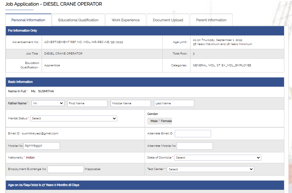 How to Fill Mazagon Dock Non Executive Online Application Form?