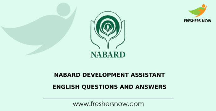 NABARD Development Assistant English Questions and Answers