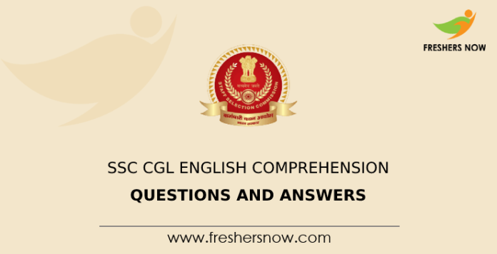 SSC CGL English Comprehension Questions and Answers