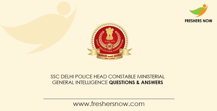 SSC-Delhi-Police-Head-Constable-Ministerial-General-Intelligence-Questions-&-Answers