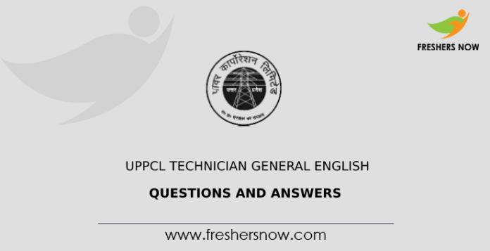 UPPCL Technician General English Questions and Answers