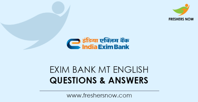 Exim-Bank-MT-English-Questions-&-Answers