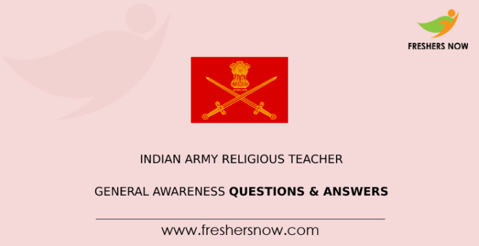Indian Army Religious Teacher General Awareness Questions & Answers