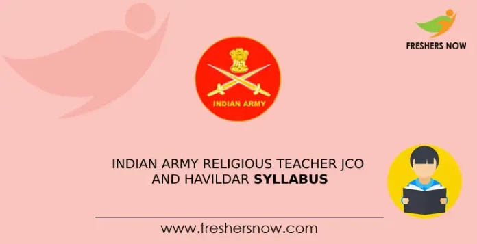 Indian Army Religious Teacher JCO and Havildar Syllabus