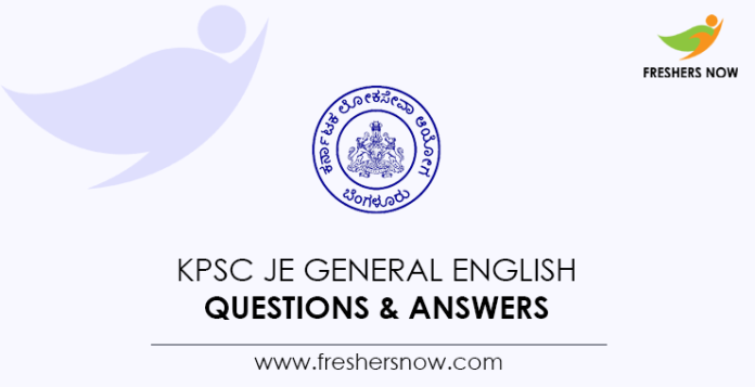 KPSC-JE-General-English-Questions-&-Answers