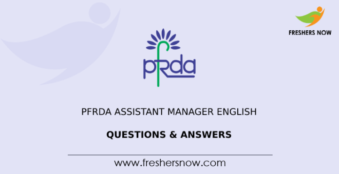 PFRDA Assistant Manager English Questions & Answers