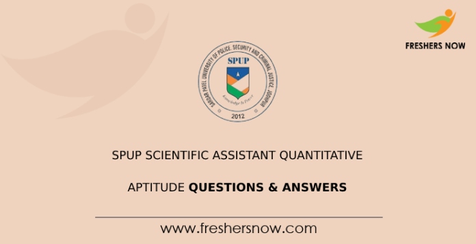 SPUP Scientific Assistant Quantitative Aptitude Questions & Answers
