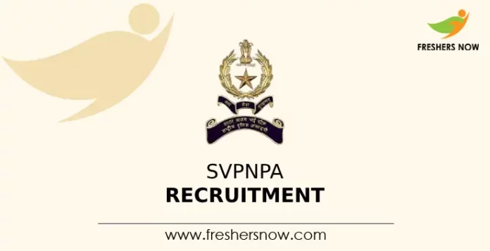 SVPNPA Recruitment