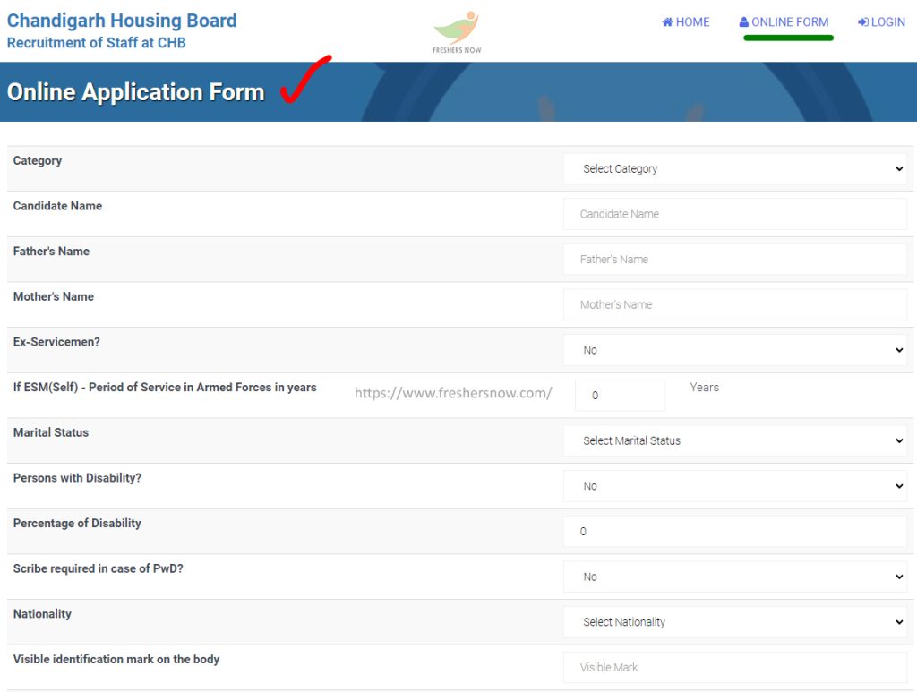 How to Fill Chandigarh Housing Board Application Form?