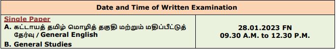 TNPSC Group 3 Exam Schedule