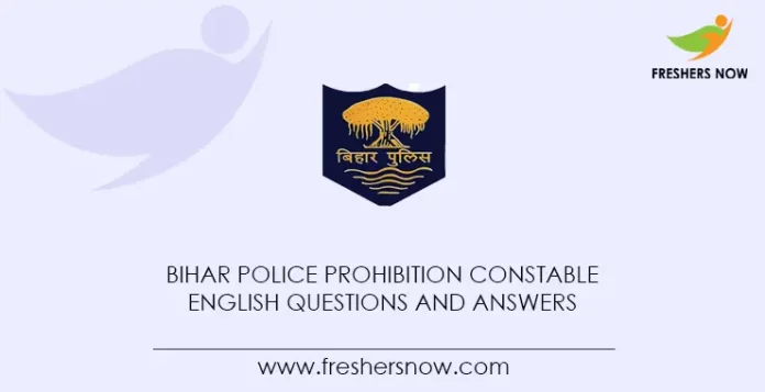 Bihar-Police-Prohibition-Constable-English-Questions-and-Answers