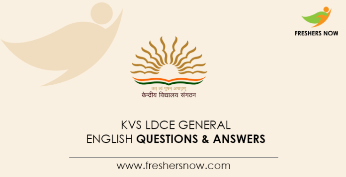 KVS LDCE General English Questions Answers 