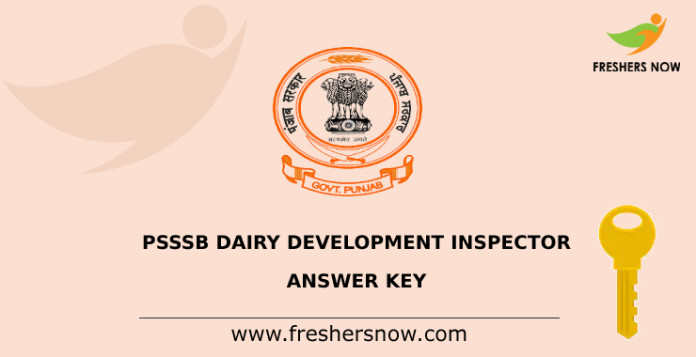 PSSSB Dairy Development Inspector Answer Key